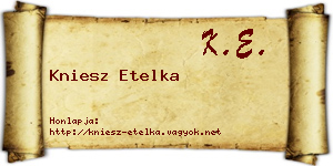 Kniesz Etelka névjegykártya